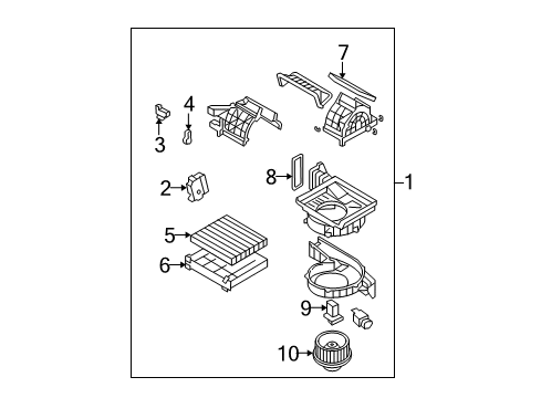 2007 Hyundai Santa Fe Blower Motor & Fan Motor & Fan Assembly-A/C Blower Diagram for 97113-2B000