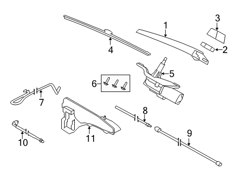 2018 BMW X5 Lift Gate - Wiper & Washer Components Hex Nut Diagram for 07119905543