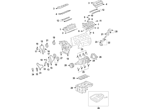 2020 Genesis G70 Engine Parts, Mounts, Cylinder Head & Valves, Camshaft & Timing, Variable Valve Timing, Oil Cooler, Oil Pan, Balance Shafts, Crankshaft & Bearings, Pistons, Rings & Bearings Ring Set-Piston Diagram for 230403LZS0