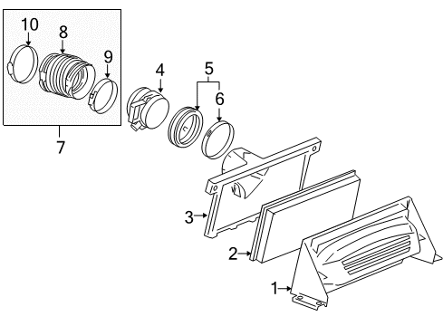 2005 Chevrolet SSR Air Intake Duct Asm-Air Cleaner Outlet Intermediate (W/ Mass Airflo Diagram for 15257670