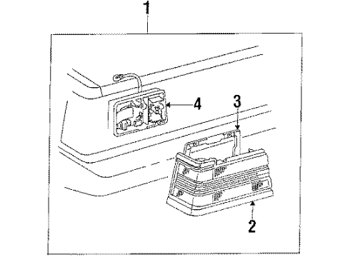 1984 Toyota Camry Tail Lamps Lens Diagram for 81561-32080