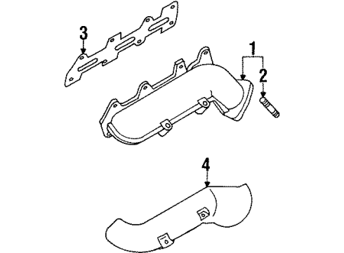 2000 Isuzu VehiCROSS Exhaust Manifold Stud, Exhaust Pipe (12X15) (L=46.6) Diagram for 8-97115-132-0