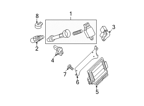 2007 Nissan Xterra Ignition System Engine Control Module Diagram for 23710-ZP54D