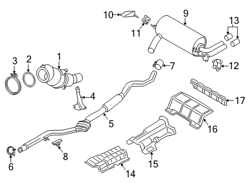 2017 BMW 430i Gran Coupe Exhaust Components Muffler Diagram for 18308638776