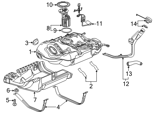 2017 Buick Cascada Fuel System Components Tank Strap Diagram for 13254756