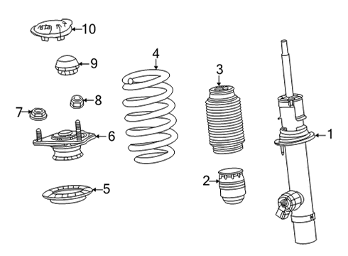 2021 Acura TLX Struts & Components - Front Cap, Left Front Diagram for 74257-TGV-A01