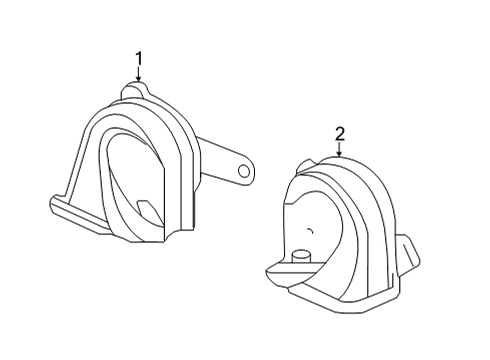 2022 Acura MDX Horn Horn Assembly (High) Diagram for 38150-TYA-A01