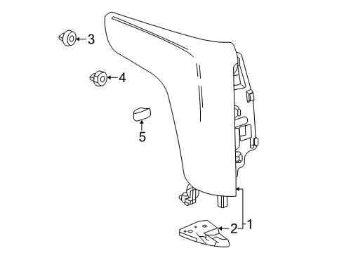 2021 Cadillac XT6 Tail Lamps Tail Lamp Bracket Diagram for 84671279