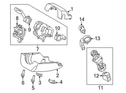 2013 Ford Fusion Ignition Lock Signal Switch Diagram for DG9Z-13341-AA