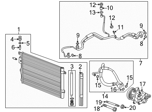 2016 Buick Envision Air Conditioner Hose Asm-A/C Evap Connect Hose/Tube & Compressor Diagram for 23326579