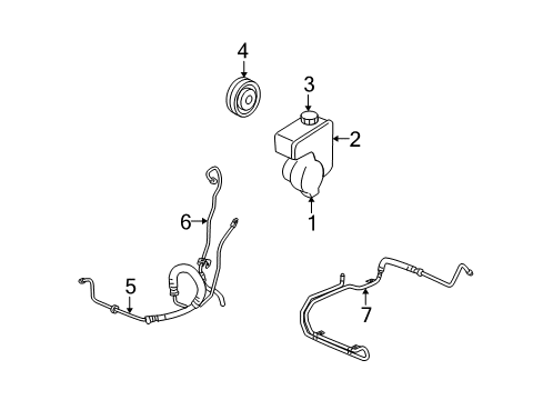 2008 Chevrolet Uplander P/S Pump & Hoses, Steering Gear & Linkage Cooling Pipe Diagram for 15777213