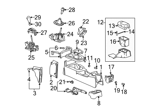 2006 Saturn Ion Switches Plate, Front Floor Console Trans Shift Opening Trim Diagram for 15832429