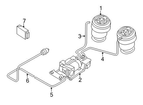 2013 BMW X6 Ride Control - Rear Pipe, Rear Left Air Spring Diagram for 37206781223