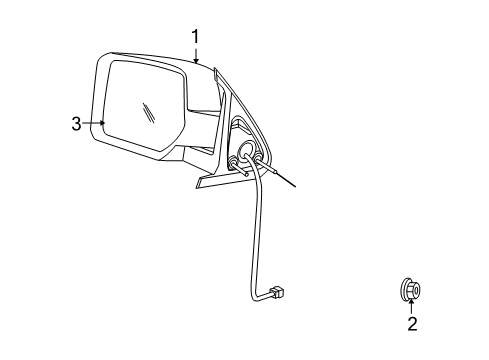 2007 Dodge Nitro Outside Mirrors Mirror-Outside Rearview Diagram for 55157192AF