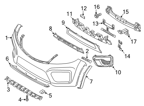 2011 Kia Sorento Front Bumper Bracket-Front Bumper Side Diagram for 865171U200