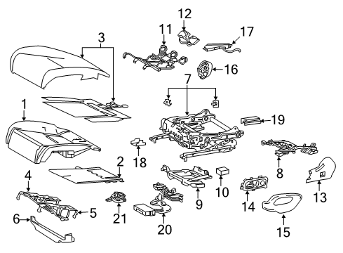 2021 Lexus LS500 Power Seats Switch, FR Power Sea Diagram for 84922-50200