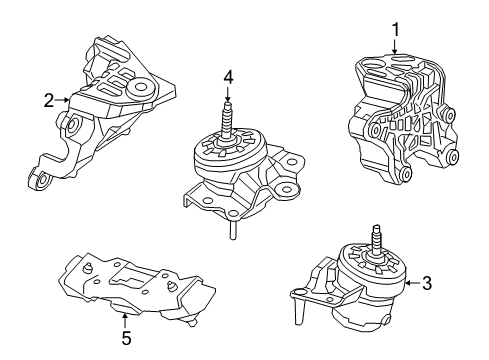 2021 Jeep Wrangler Engine & Trans Mounting Bracket-Engine Mount Diagram for 68451121AC