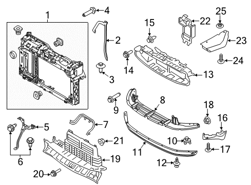 2016 Ford Fiesta Radiator Support Resonator Screw Diagram for -W700133-S442