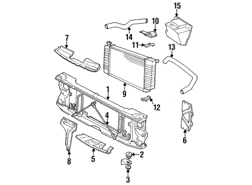 1993 Chevrolet Blazer Radiator & Components, Radiator Support Radiator Outlet Hose (Lower) Diagram for 15659618