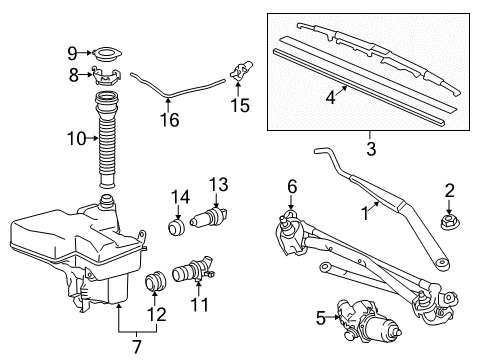2016 Lexus GS350 Wiper & Washer Components Front Wiper Blade, Right Diagram for 85212-30480