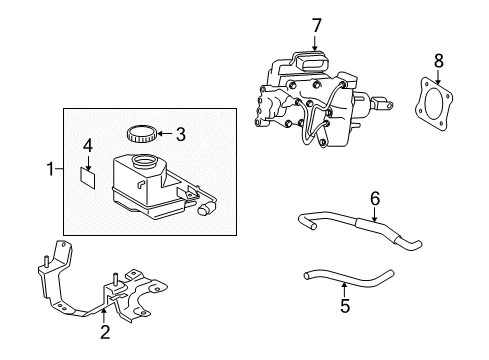 2011 Lexus HS250h Hydraulic System Brake Booster Assy, W/Master Cylinder Diagram for 47050-75030