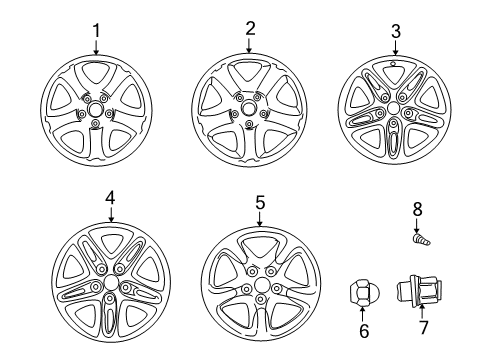 2004 Toyota RAV4 Wheels Wheel, Alloy Diagram for 42611-42142