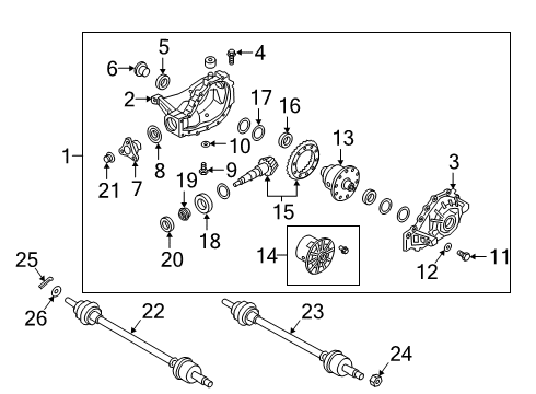 2022 Genesis G70 Axle & Differential - Rear Case Assembly-Differential Diagram for 5302047020