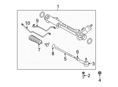 2010 Ford Mustang Steering Column & Wheel, Steering Gear & Linkage Boot Diagram for 9R3Z-3K661-B