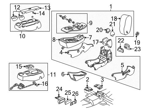 2005 Mercury Sable Console Console Diagram for 4F4Z-54600A50-AAB