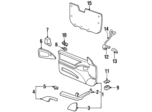 1996 Chevrolet Monte Carlo Front Door Switch Kit, Outside Rear View Mirror Remote Control Diagram for 12530021