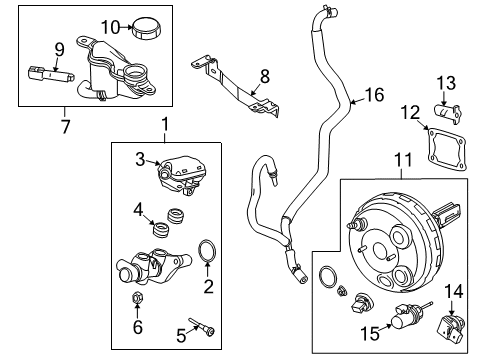 2010 Mercury Milan Hydraulic System Master Cylinder Reservoir Diagram for 9E5Z-2K478-C