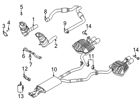 2021 Ford Explorer Exhaust Components Front Bracket Diagram for L1MZ-5K291-G