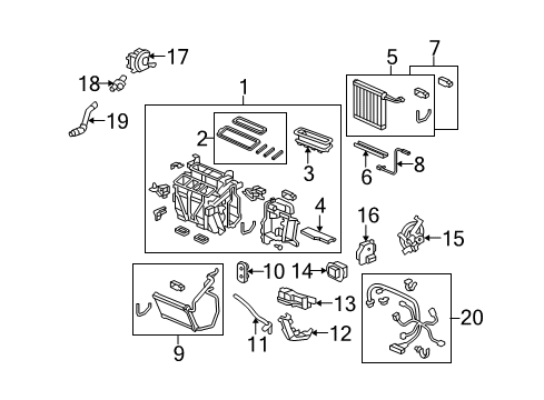 2013 Acura TSX A/C & Heater Control Units Core Sub-Assembly, Heater Diagram for 79115-TL0-G01
