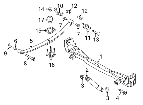 2016 Chevrolet City Express Rear Suspension, Suspension Components Leaf Spring Rear Bushing Diagram for 19316697