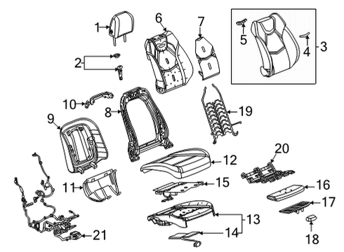 2021 Cadillac CT4 Passenger Seat Components Passenger Discriminating Sensor Diagram for 84849649