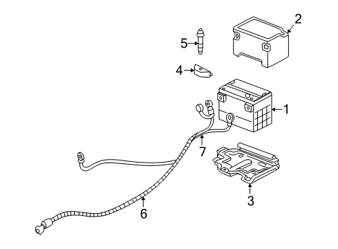 1995 Pontiac Sunfire Battery Cable Asm, Battery Positive(42"Long) Diagram for 12157117