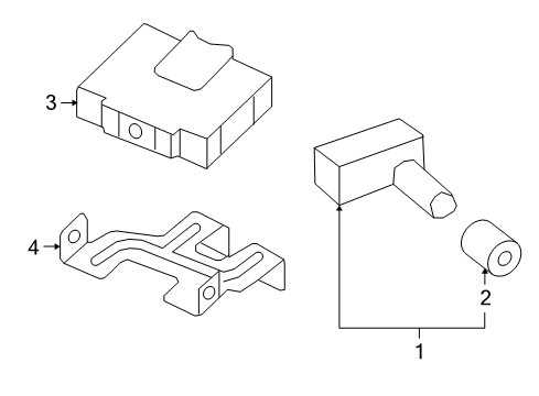 2008 Hyundai Veracruz Tire Pressure Monitoring Bracket LH-TPMS, Receiver Diagram for 95800-3J010