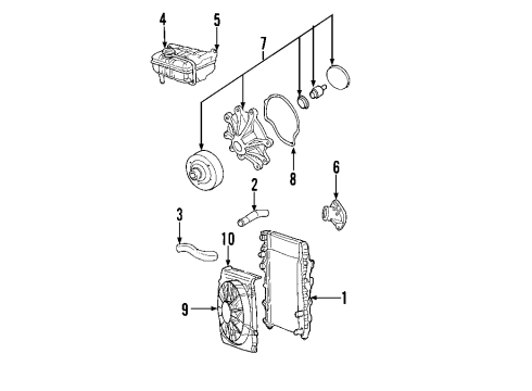 2004 Jeep Liberty Cooling System, Radiator, Water Pump, Cooling Fan SHROUD-Fan Diagram for 52080127AA