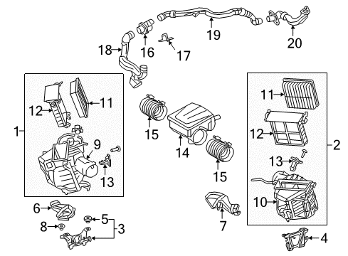 2021 Lexus LC500 Filters Air Element Cleaner Assembly Diagram for 17700-38250