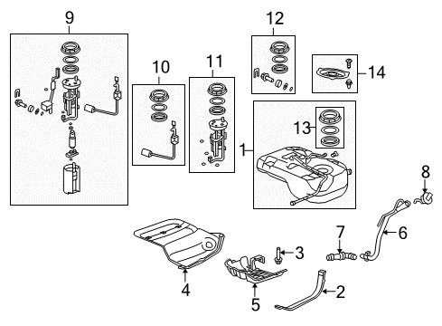 2012 Acura ZDX Fuel Supply Pedal Assembly, Accelerator Diagram for 17800-SZN-A03