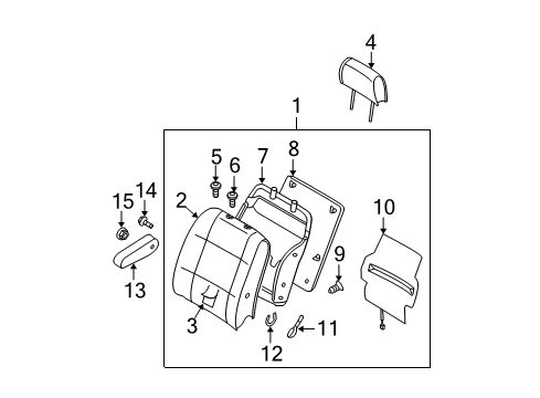 Diagram for 2006 Nissan Quest Front Seat Components 