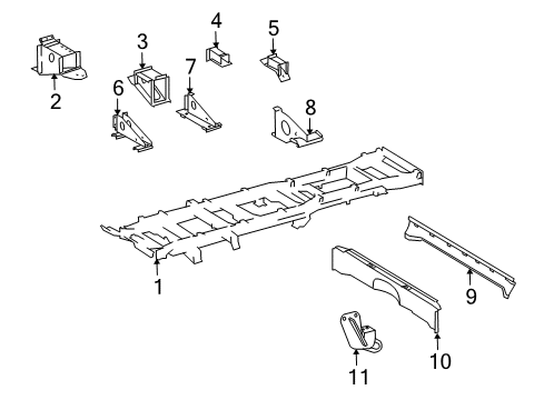 2004 Dodge Sprinter 2500 Frame & Components Rail-Frame Side Diagram for 5104554AA