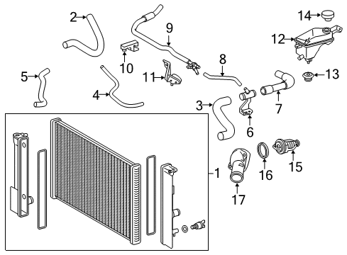 2016 Scion iM Radiator & Components Water Hose Diagram for 16281-37040