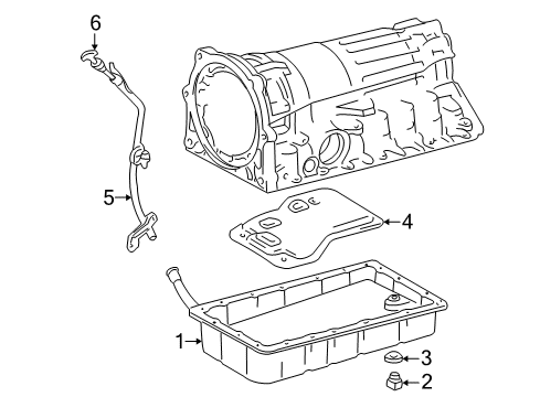 2003 Toyota Land Cruiser Automatic Transmission Transmission Pan Diagram for 35106-60160