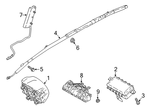 2019 Kia Stinger Air Bag Components Sensor Assembly-A Type Crash Diagram for 95920J5000