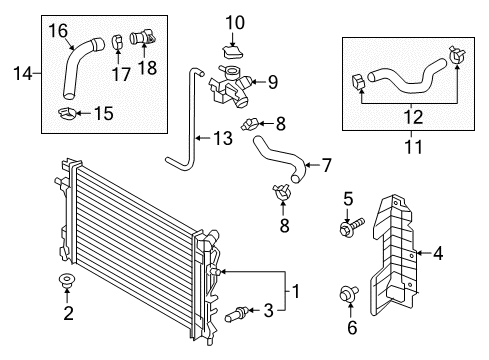 2019 Hyundai Elantra Radiator & Components Hose Assembly-Radiator, Upper Diagram for 25414-F2100