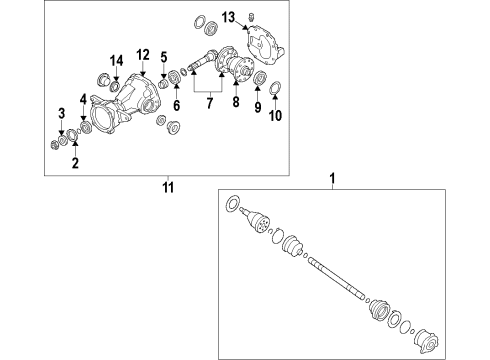 2010 Hyundai Veracruz Rear Axle, Differential, Drive Axles, Propeller Shaft Seal-Oil Diagram for 53068-39300