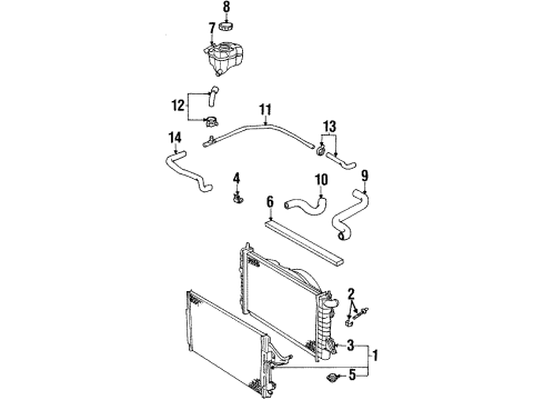 2001 Saturn SC2 Radiator & Components Reservoir Diagram for 21030881