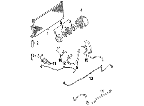 1996 Dodge Stealth A/C Condenser, Compressor & Lines Switch A/C Compressor Diagram for MR201694