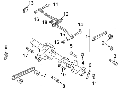 2008 Lincoln Town Car Rear Suspension Components, Lower Control Arm, Upper Control Arm, Ride Control, Stabilizer Bar Mount Bracket Diagram for 8W7Z-5531-A